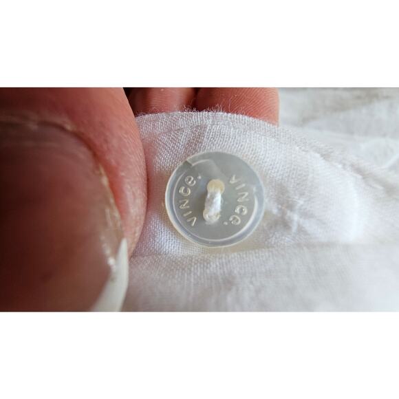 Vince Gauze Sheer White Front Pleated Feminine Sexy Blouse, 3/4 Sleeve Sz S - Picture 11 of 12